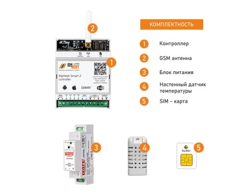 MyHeat Контроллер Smart 2 GSM wi-fi Терморегулятор для отопления