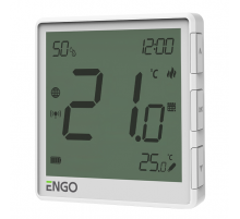 SALUS CONTROLS Терморегулятор ENGO беспроводной белый с модулем Zigbee с аккумулятором со встроенным датчиком влажностис возможностью подключения датчика пола