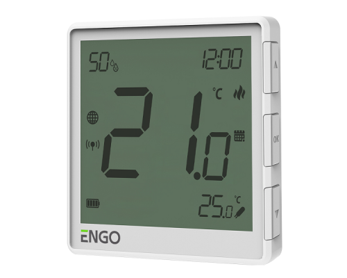 SALUS CONTROLS Терморегулятор ENGO беспроводной белый с модулем Zigbee с аккумулятором со встроенным датчиком влажностис возможностью подключения датчика пола SALUS CONTROLS Терморегулятор ENGO беспроводной белый с модулем Zigbee с аккумулятором со встроенным датчиком влажностис возможностью подключения датчика пола