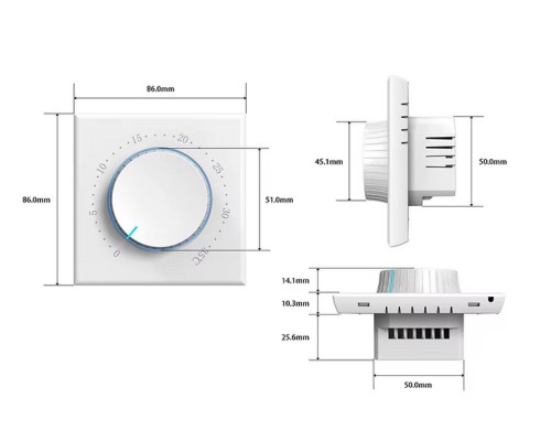 Kiptover JZS100 механический треморегулятор комнатный 3А, Белый