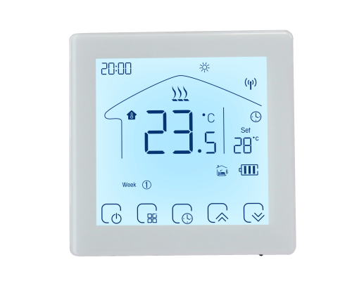 Kiptover KTW Комнатный термостат беспроводной, с аккумулятором, 3А, сухой контакт, для котла, Wi-Fi, Белый